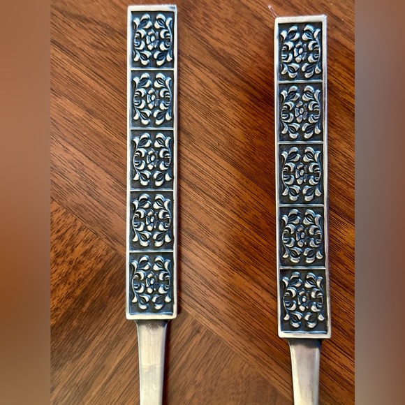 Stanley Roberts RARE 1960’s Velvet Stainless Salad Serving Set Made in Japan EUC - Picture 8 of 11